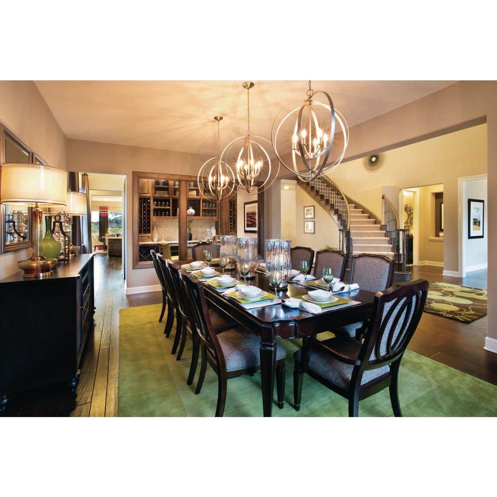 Antique Bronze 6-Light Taper Candle Chandelier
