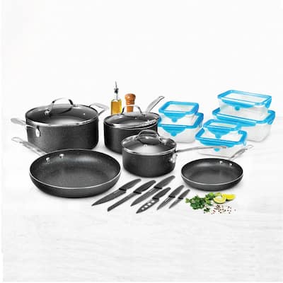 Oster Bastone 23 Piece Nonstick Cookware Bakeware Set in Speckled Gray