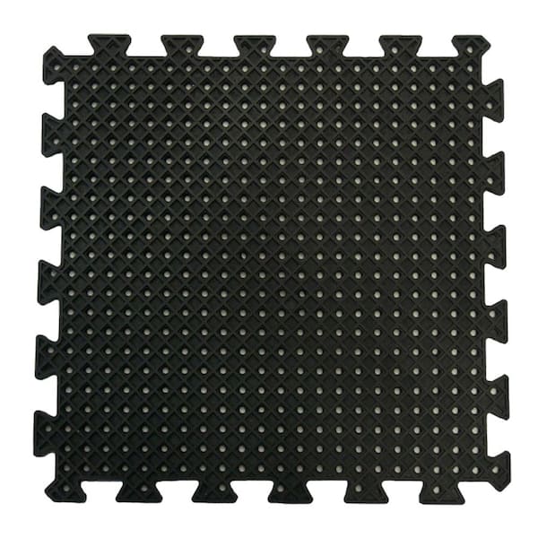 Rubber-Cal Eco-Drain 5/8 in. x 20 in. x 20 in. Black Interlocking Rubber  Tiles Commercial Floor Mat (16-Pack, 44.44 sq. ft.) 03-241-16pk - The Home  Depot