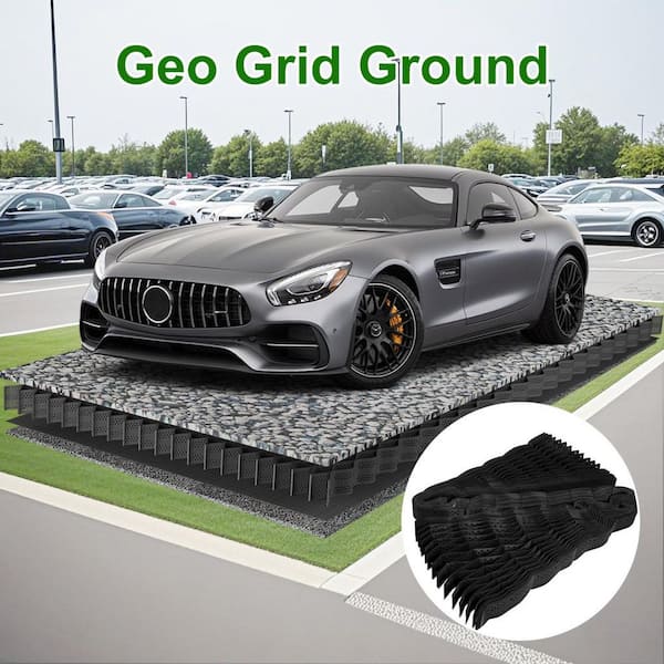Wellco 10 ft. x 16.5 ft. x 2 in. Plastic Ground Geo Grid for Parking Lots, Lawn Stabilization and Sidewalk Base Reinforcement