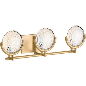 Arendela 3-Light 27 in. W Brushed Moderne Brass Sconce