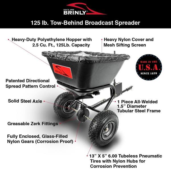 BrinlyHardy 125 Tow Behind Broadcast Spreader BS26BH The Home Depot
