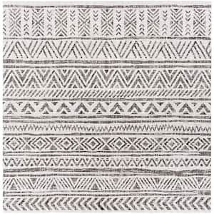 Eartha Charcoal 7 ft. 10 in. Square Indoor/Outdoor Area Rug