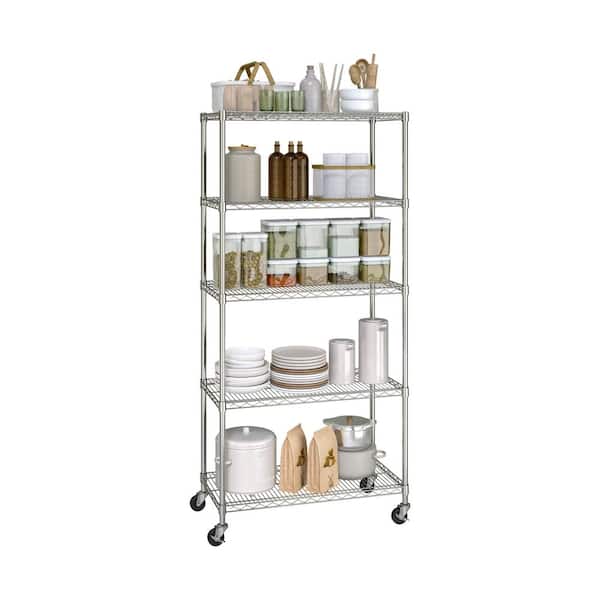 UltraDurable 5-Tier Commercial NSF certified Steel Wire Shelving System in Steel (36 in. W x 14 in. D x 75 in. H)