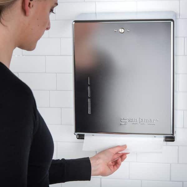 San Jamar® SJMT1800WH Singlefold Paper Towel Dispenser, 10.75 X 6 X 7.5