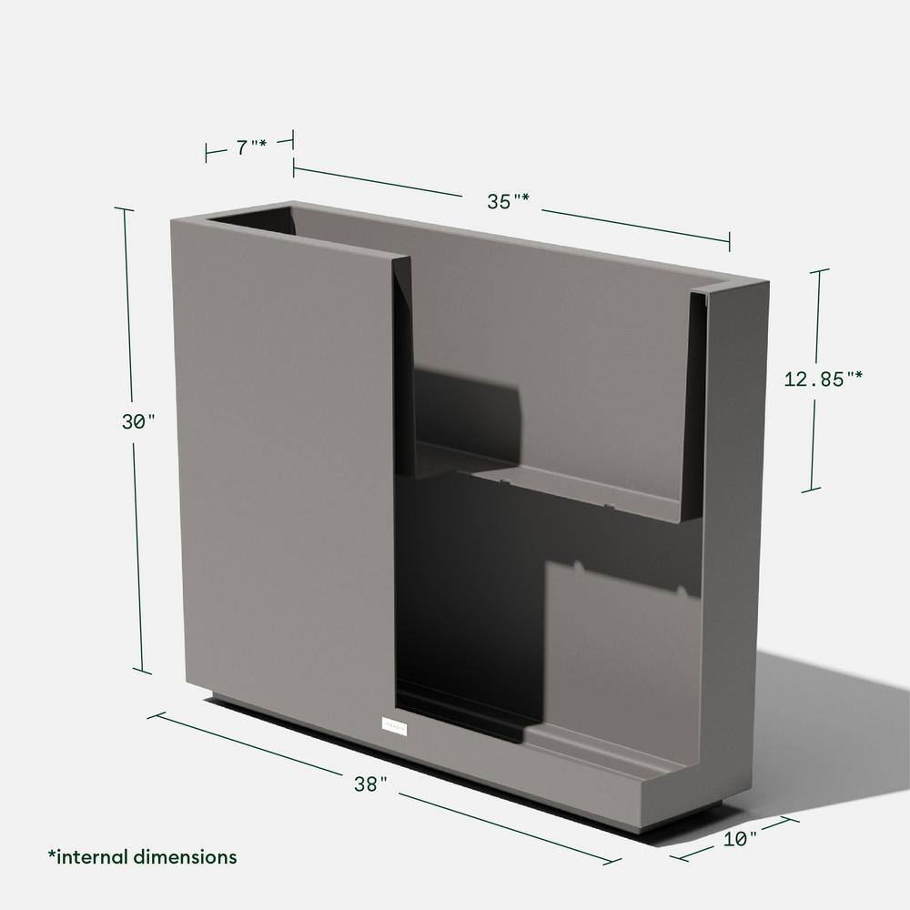 Veradek Block Series Medium 30" Gray Recycled Plastic Planter