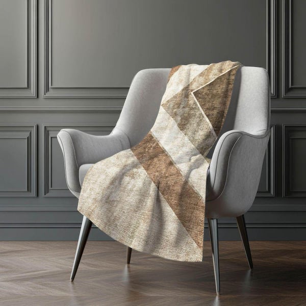 Premium Machine Washable ASB671 Brown 50 in. x 70 in. Sherpa Throw Blanket