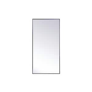 Timeless Home 30 in. W x 60 in. H x Midcentury Modern Metal Framed Rectangle Blue Mirror