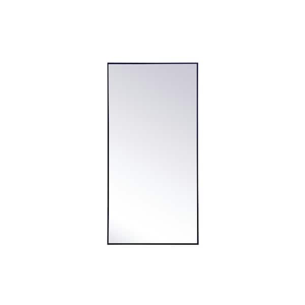 Unbranded Timeless Home 30 in. W x 60 in. H x Midcentury Modern Metal Framed Rectangle Blue Mirror