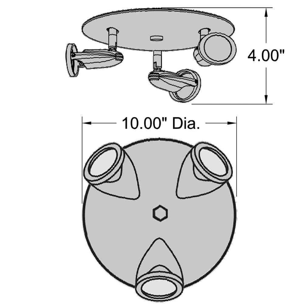 Brushed Steel 10" LED Cluster Spotlight Flush Mount