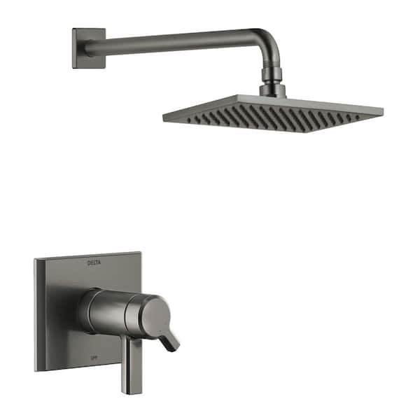 Delta Pivotal TempAssure 1-Handle Wall-Mount Shower Trim Kit in Lumicoat Black Stainless (Valve Not Included)