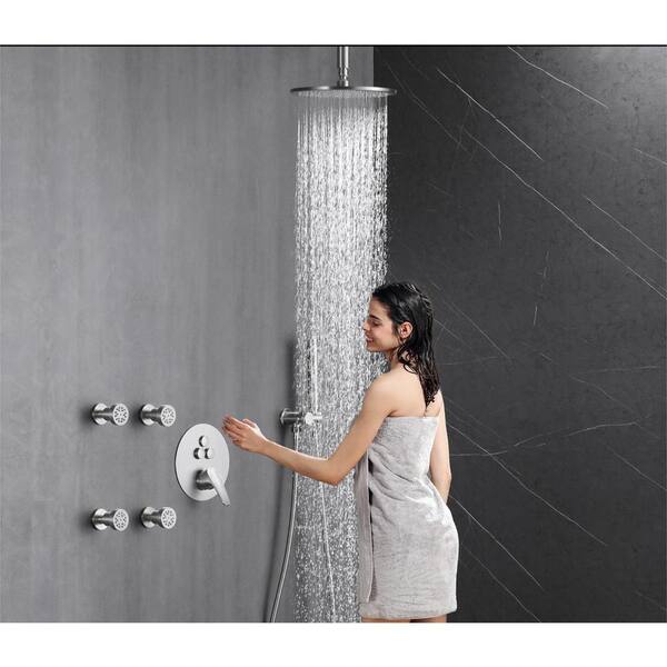 Vanfoxle Luxury Rainfall Single Handle 2-Spray Shower Faucet 1.8