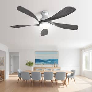 52 in. Indoor/Outdoor Nickel Smart 6-Speed Ceiling Fan with LED Light and Remote and APP Control