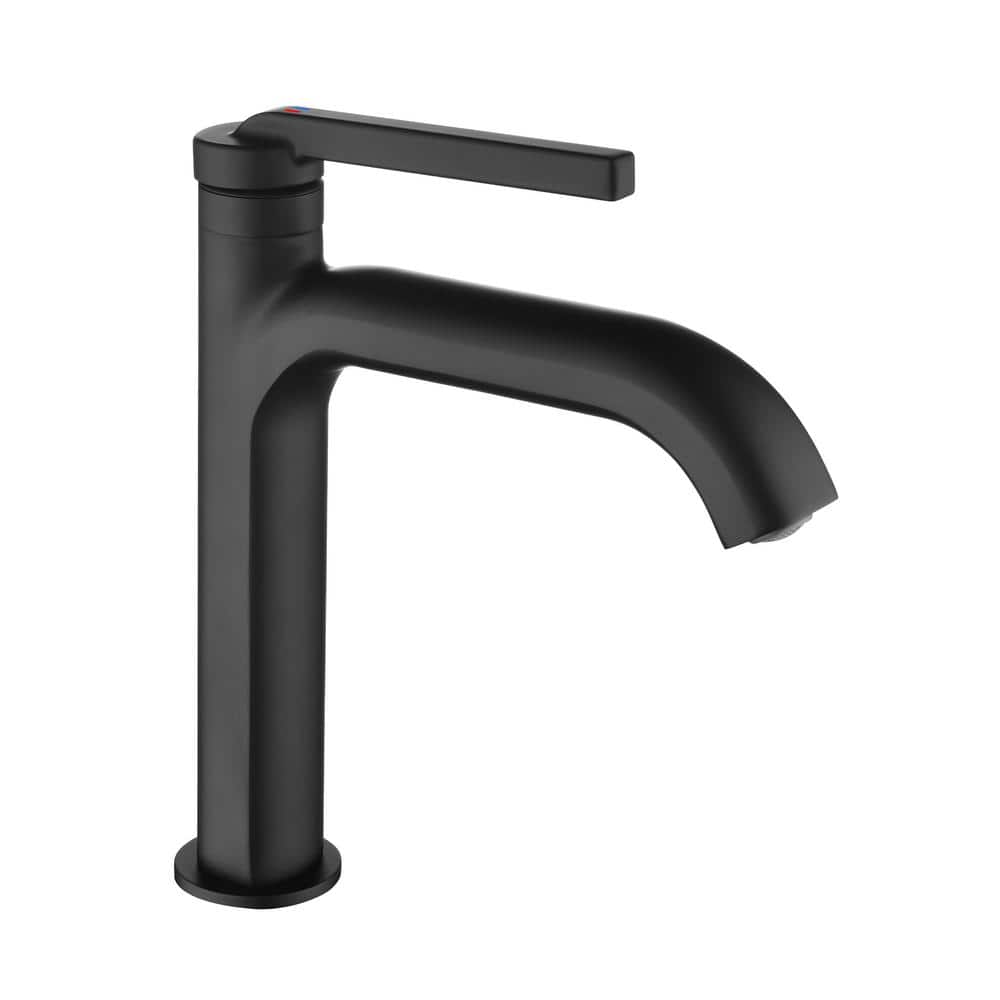 Matte Black Single Handle Mid Arc Bathroom Faucet
