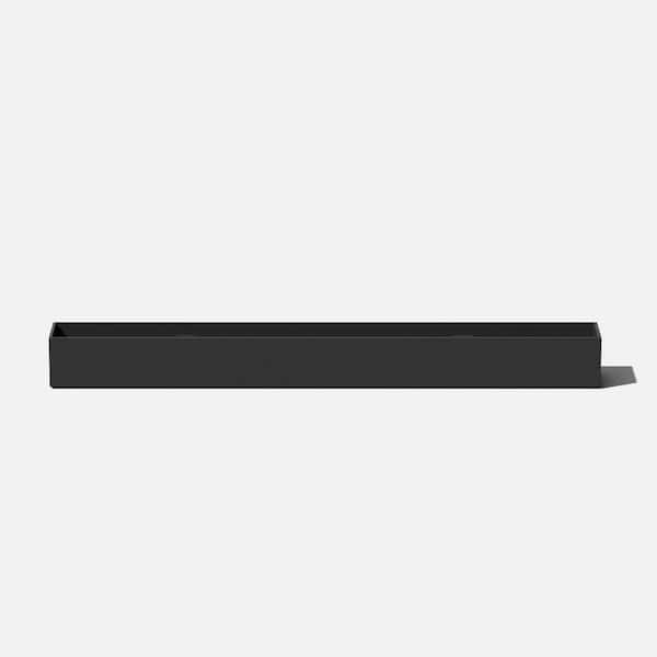 Veradek Geo Series Trough 32 in. Black Plastic Planter