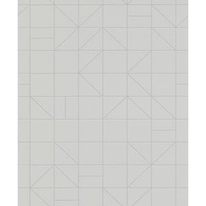 Teague Silver Geometric Paper Strippable Roll (Covers 56.4 sq. ft.)