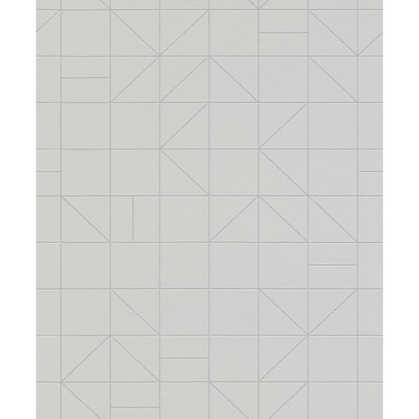 rasch Teague Silver Geometric Paper Strippable Roll (Covers 56.4 sq. ft.)