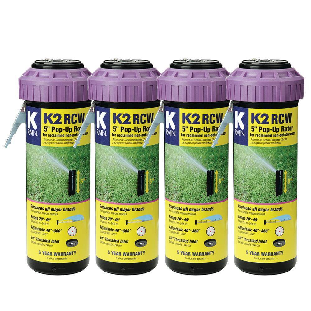 K-Rain K2 Pro Gear Drive Rotors 4-Pack - 3/4" Pop-Up Sprinklers With 18-40' Spray Distance
