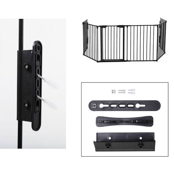 0.6 in. D x 22.04 in. W x 2.42 ft. H Black Metal Fence Rail (All Width 146.46 in.) (6-Piece)