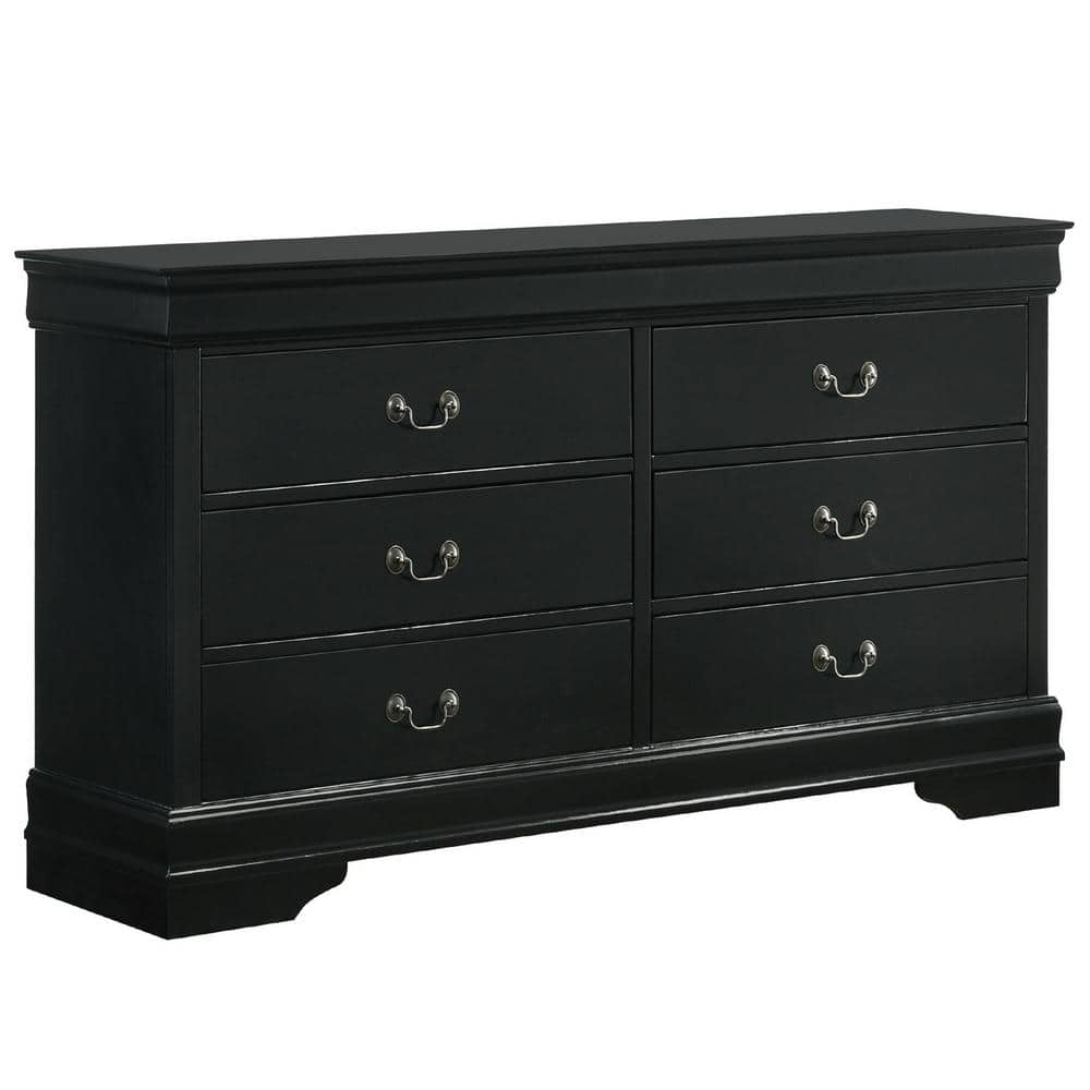 Ellington 77 in. H x 59 in. W x 17 in. D 6-Drawer Dresser in Black -  Picket House Furnishings, B.11458.DR