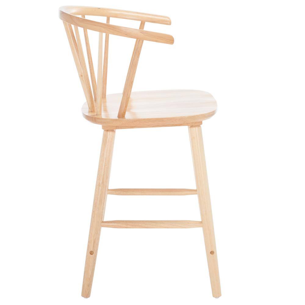 Natural Rubberwood Spindle Back Counter Stool Set