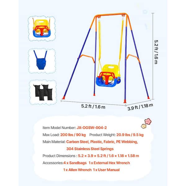 SKYSHALO Toddler Swing and Jumper, 2 in 1 Swing Set and Bouncer
