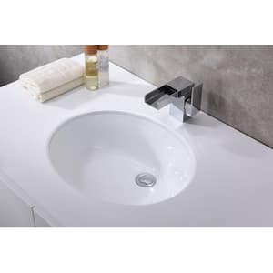 Rhodes Series 7.5 in. Ceramic Undermount Bathroom Sink Basin in White