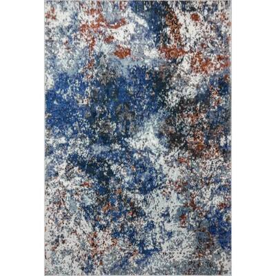 Nimbus Ocean Blue/White 7 ft. 6 in. x 9 ft. 6 in. Abstract Intergalactic Polypropylene Area Rug