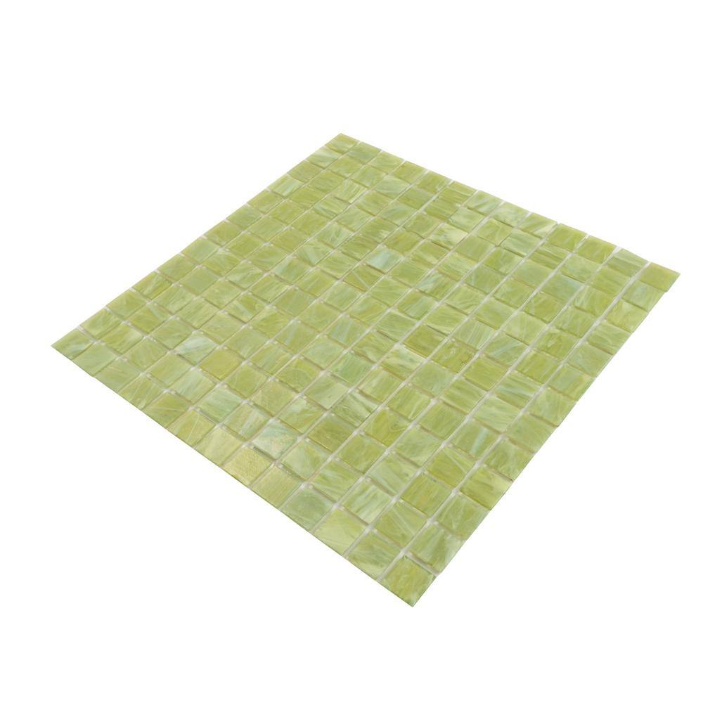 Celestial 12" x 12" Iridescent Blue Glass Mosaic Tile