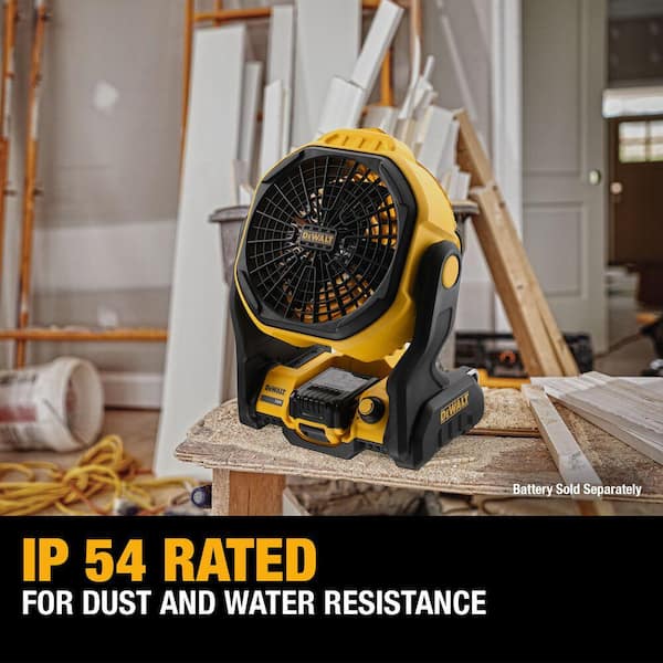 DEWALT - 20-Volt Maximum Lithium-Ion Jobsite Fan with (4) 20-Volt 3.0 Ah Max Premium Battery Packs