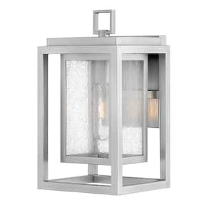 Republic 1-Light LED Satin Nickel Hardwired Outdoor Wall Lantern Sconce