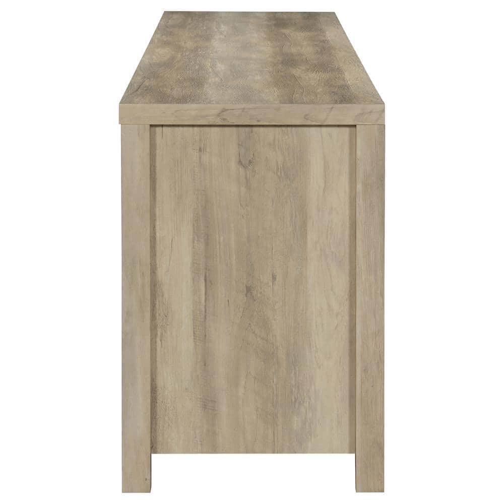 Madra Light Brown Pine TV Console with Sliding Doors