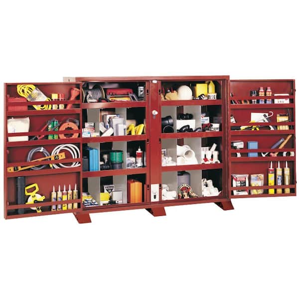 Jobox 72 in. W x 24 in. D x 61 in. H Heavy Duty Steel Storage Cabinet with Site-Vault Locking System