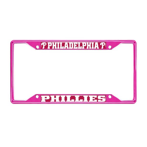 FANMATS Universal Fit MLB - Philadelphia Phillies License Plate Frame - Pink