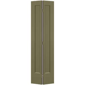 24 in. x 80 in. 1-Panel Lincoln Park Hollow Core Truly Olive Molded Composite Bi-Fold Door