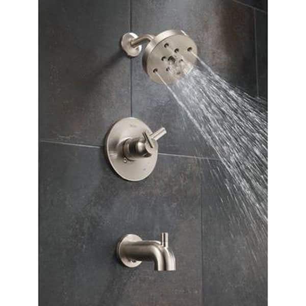 Delta Trinsic 1 Handle Wall Mount Tub, Delta Trinsic Stainless 2 Handle Bathtub And Shower Faucet