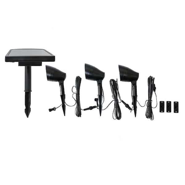 ハンプトンベイリモートパネル付ソーラーブラックLEDスポットライト3枚組 ＼マラソン中はお得なP2倍!!／ 蓄電池 家庭用 ソーラー