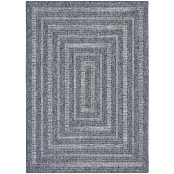 Tulum Denim 6 ft. x 9 ft. Linear Contemporary Area Rug