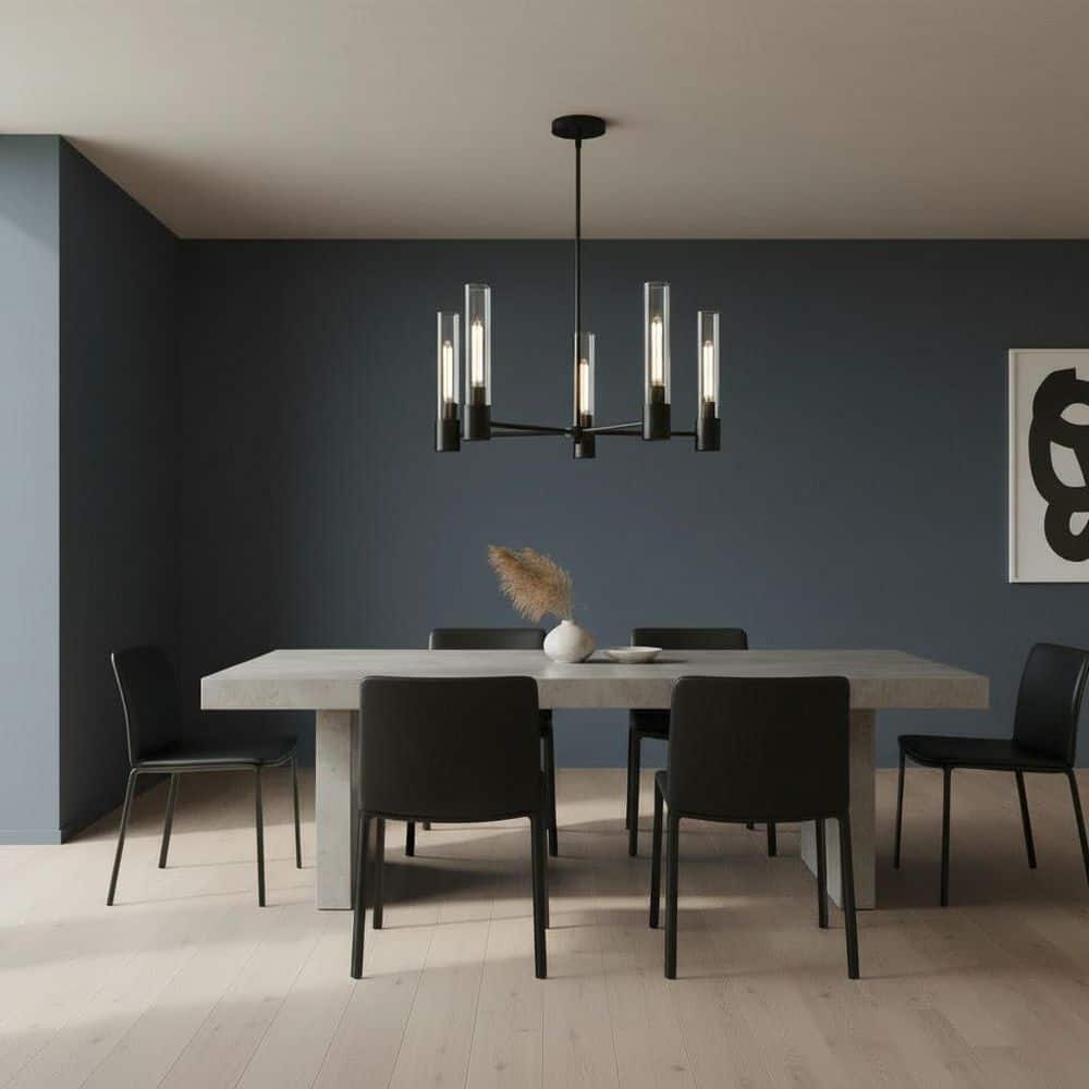 Shea 5-Light Black Tubed Chandelier price history on PriceWatchPro