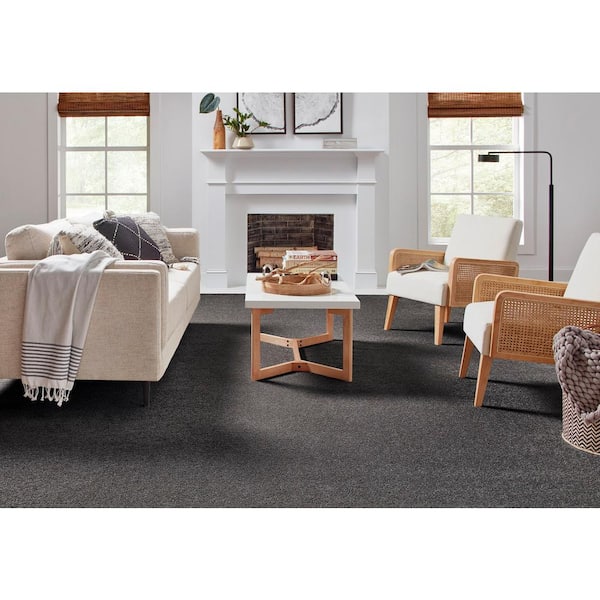Playful Moments II Stormy Sky Gray 49 oz Triexta/PET Texture Carpet - Installation Required
