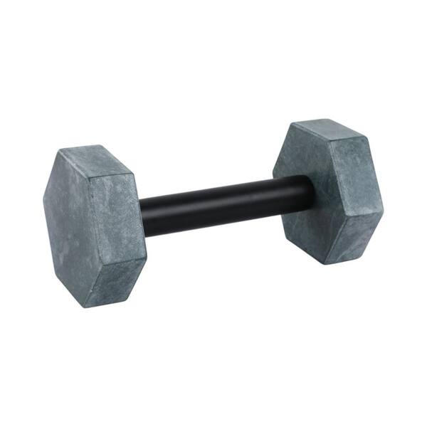 Liv & Skye Green 8 in. x 4 in. Marble Dumbbell Geometric Sculpture