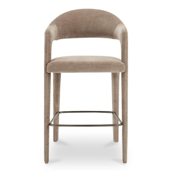 Bryn Camel Fabric Bar Stool with Metal Frame