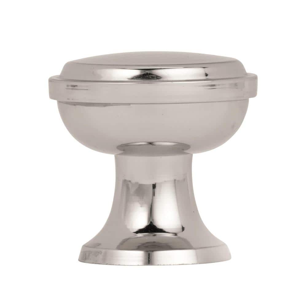 Polished Nickel Round Cabinet Knob with Mounting Hardware