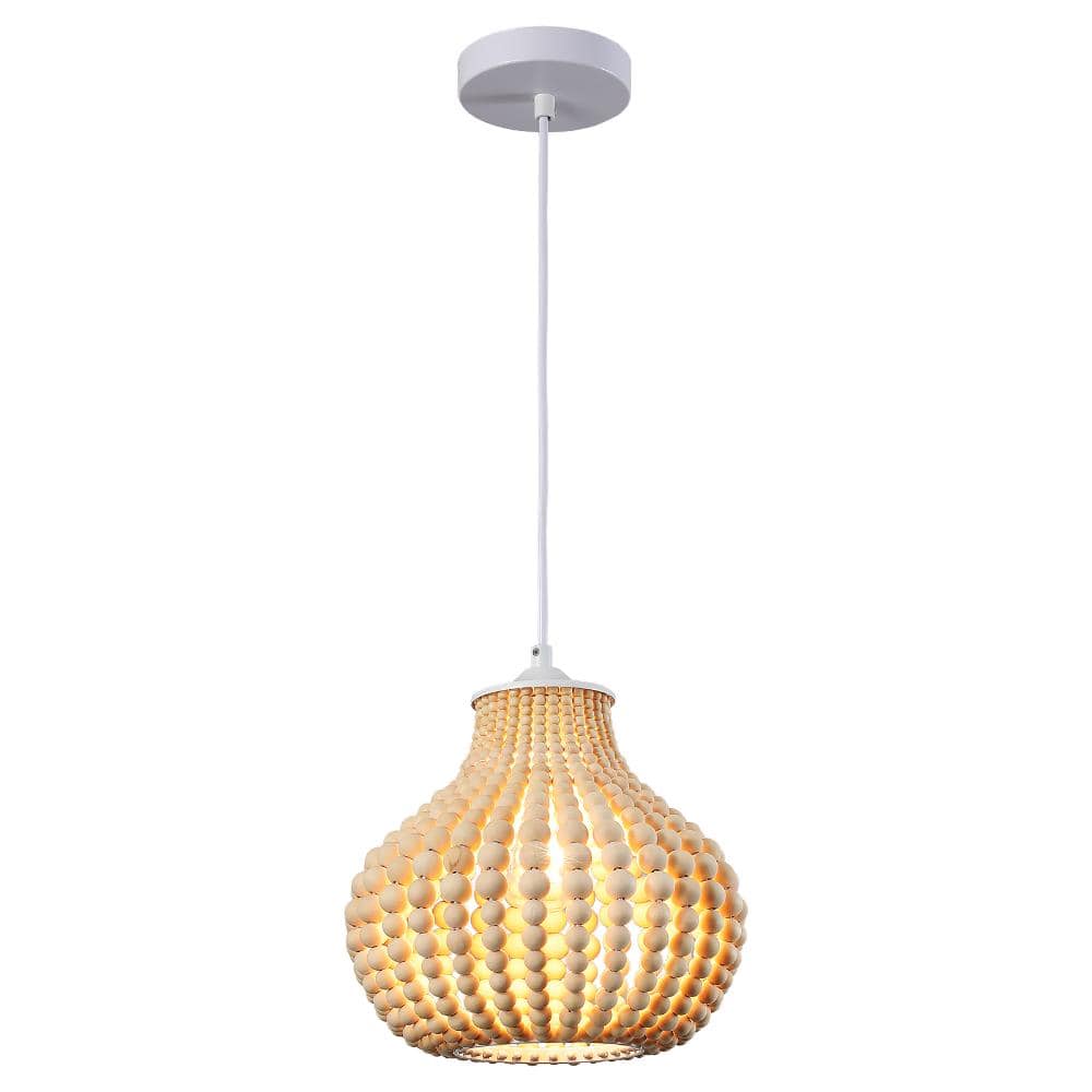 "10.24""in 1-Light Wooden Bead Dome Pendant Light" price history on PriceWatchPro