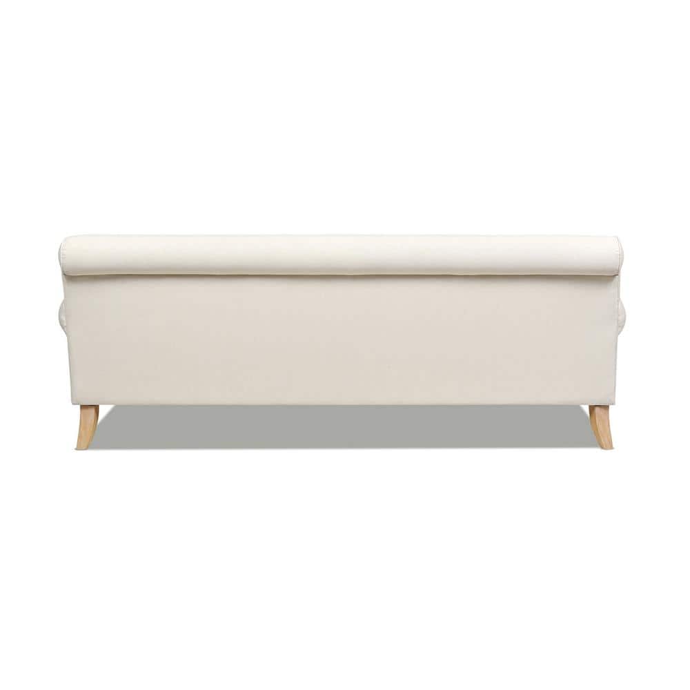 Alana 88" Light Beige Linen Reversible L-Shape Sectional Sofa