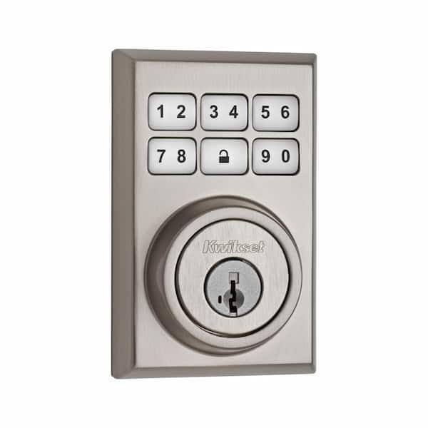 Kwikset Z-Wave SmartCode 910 Contemporary Satin Nickel Single Cylinder Electronic Deadbolt Featuring SmartKey Security