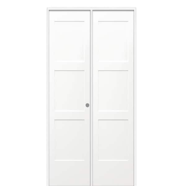 MMI Door 36 in. x 80 in. Birkdale Primed Left-Handed Solid Core Molded Composite Prehung Interior French Door on 4-9/16 in. Jamb