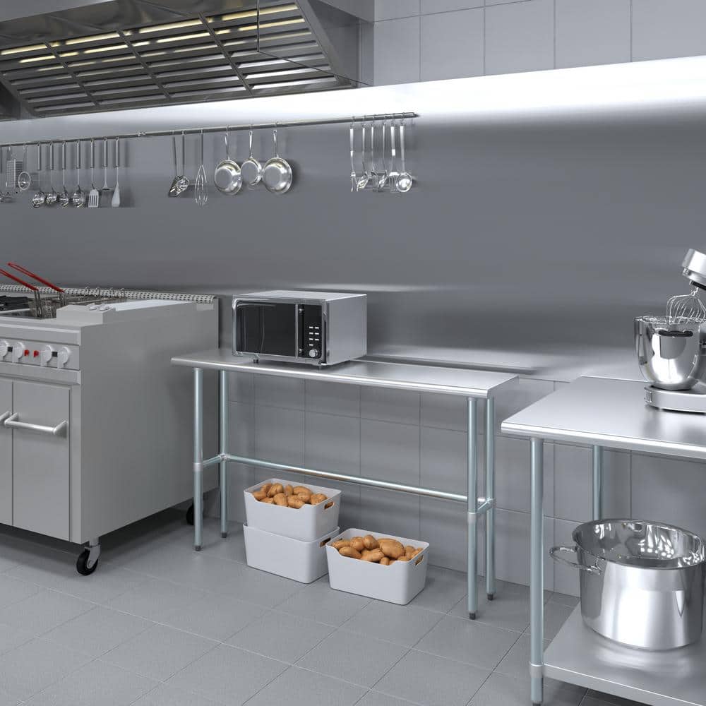 60'' Stainless Steel Open Base Utility Work Table