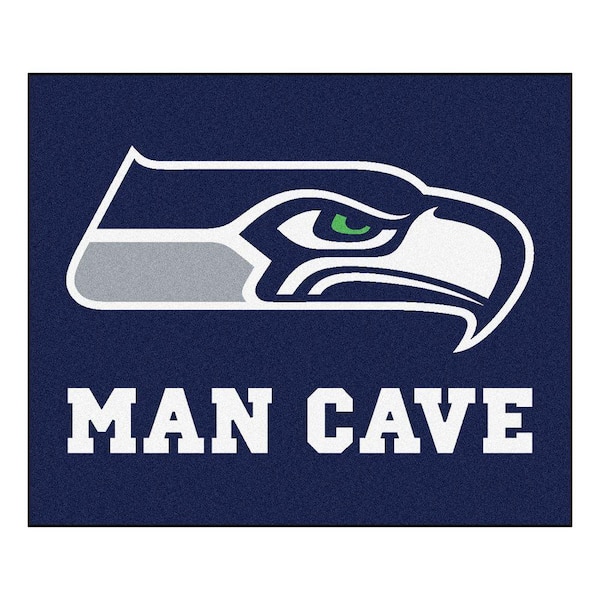 FANMATS Seattle Seahawks Blue Man Cave 5 ft. x 6 ft. Area Rug