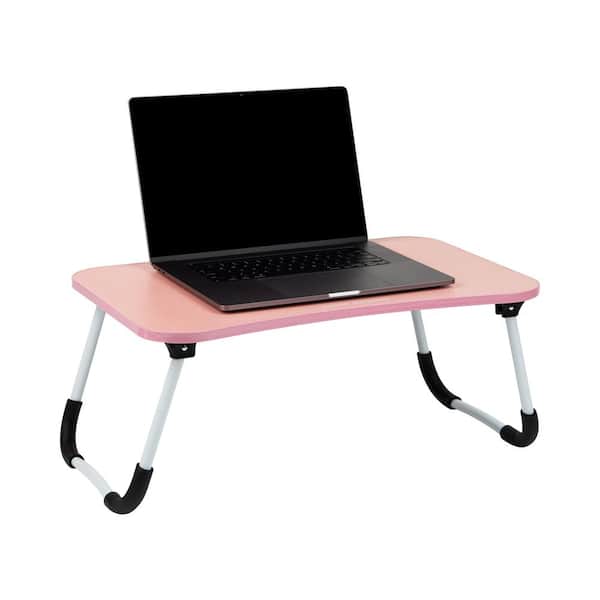 Mind Reader 13.75 in. W Rectangle Pink Lap Desk Laptop Stand Bed Tray Folding Legs